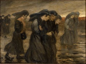 Die Rückkehr der Arbeiterinnen La rentrée des ouvrières, 1903 von Théophile Alexandre Steinlen