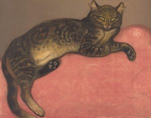 Winter: Katze auf einem Kissen, späte 19. bis frühe 20. Jahrhundert von Théophile Alexandre Steinlen