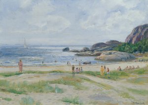 Menschen beim Baden von Thorolf Holmboe