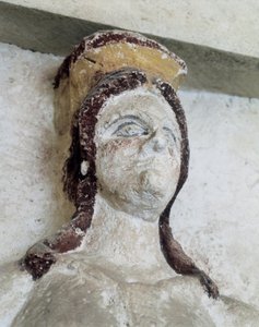 Thrakisches Grab von Sveshtari, Detail einer Frauenstatue in Atlas, 3. Jahrhundert v. Chr.
