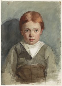 Porträt eines Jungen mit roten Haaren, von vorne