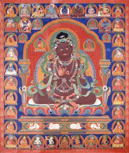 Ein Thang-Ka, das den Mahasiddha Bir Va Pa darstellt, ca. 1600 von Tibetan School