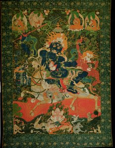 Thangka-Malerei, die Shridevi darstellt, aus dem Tashilhumpo-Kloster, 17.-18. Jahrhundert von Tibetan School