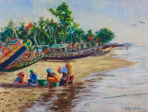 Strandleben, Abene Senegal, 2024 von Tilly Willis