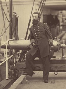Admiral David Dixon Porter auf dem Deck seines Flaggschiffs der "Malver" nach dem Sieg bei Ft. Fisher, North Carolina