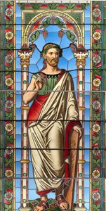 Fenster mit Darstellung von Apelles von Tiroler Glasmalerei und Cathedralenglashuette