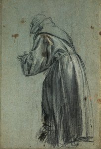Studie zur Darstellung des Heiligen Franziskus (Kohlezeichnung) von Titian (c.1488 1576)