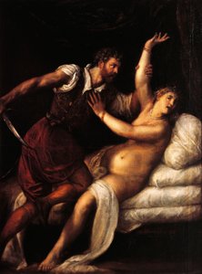 Tarquinius und Lucretia, von Tizian, Öl auf Holz, 84x68 cm