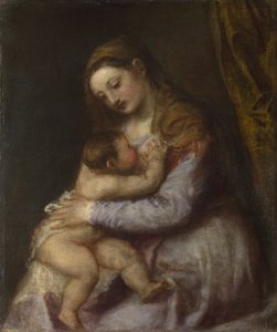 Die Jungfrau und das Kind, ca. 1570-76 (Öl auf Leinwand) von Tiziano Vecelli