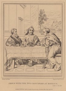Jesus mit den zwei Jüngern in Emmaus, Lukas