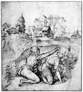 Landschaft mit zwei Jugendlichen, ca. 1510, 1937