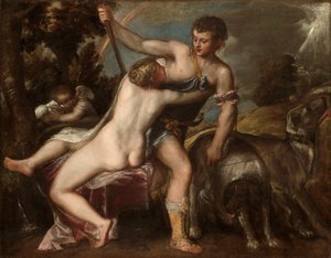 Venus und Adonis von Tiziano Vecelli