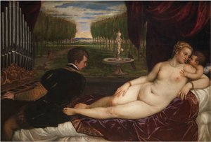 Venus mit einem Organisten und Amor