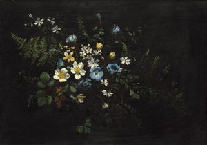 Blumenspray und Farne, unbekanntes Datum von Titian Ramsay Peale