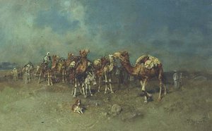 Eine arabische Karawane von Tito Pelliciotti
