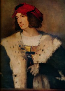 Mann mit roter Kappe, um 1510 von Tiziano Vecelli