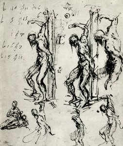 Skizzen für den St. Sebastian in Brescia von Tiziano Vecelli