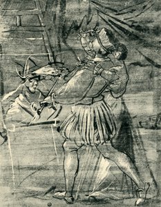Künstler mit junger Frau vor einer Staffelei, 1580, 1943 von Tobias Stimmer