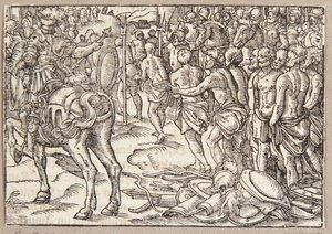 Cincinnatus befiehlt den Aequiern, unter dem Joch hindurchzugehen