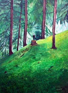 Einsame Gestalt im Wald von Tom Blood