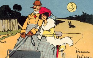 Flirten in einem Hundewagen von Tom Browne
