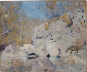 In einer Ecke am Macintyre, 1895 von Tom Roberts