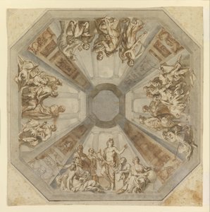 Studie für den Triumph des Apollo für die Decke der Sala delle Muse, Museo Pio-Clementino, Vatikan