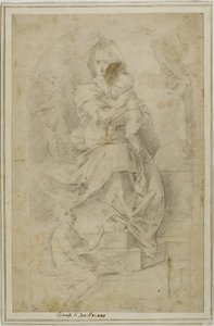 Madonna mit Kind und dem kleinen Johannes dem Täufer von Tommaso Manzuoli