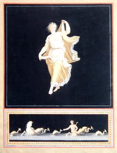 Kopie eines pompejanischen allegorischen Gemäldes, ein panoramatisches Tapetendesign, ca. 1790 von Tommaso Piroli