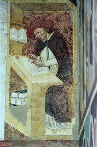Hugues de Provence an seinem Schreibtisch, aus dem Zyklus "Vierzig berühmte Mitglieder des Dominikanerordens" im Kapitelsaal 1342