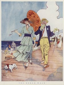 Paar auf der Promenade, gelangweilt voneinander von Tony Sarg