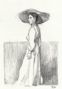 Elegante Frauenskizze von Tore Bahnson