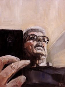 Gemaltes Selfie-Porträt
