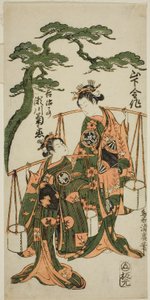 Die Schauspieler Yamashita Kinsaku II und Segawa Kikunojo II