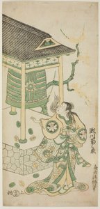 Der Schauspieler Segawa Kikunojo I als Katakai im Stück "Mugen no Kane Omoi no Akatsuki," aufgeführt im Nakamura-Theater im dritten Monat, 1746 von Torii Kiyomasu II
