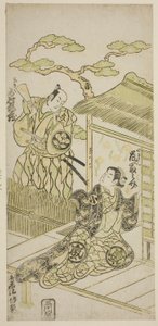 Die Schauspieler Ichimura Kamezo I als Yosaku und Arashi Tominosuke I als Koman