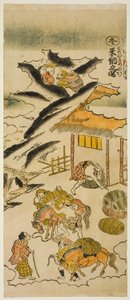 Winter: Reis lagern (Fuyu: kome osame no zu), Nr. 4 aus der Serie "Die vier Jahreszeiten der Bauern (Shiki no hyakusho)" von Torii Kiyomasu II