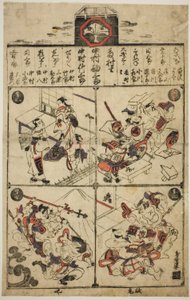 Ein Theaterzettel für das Ichimura-Theater von Torii Kiyomasu I