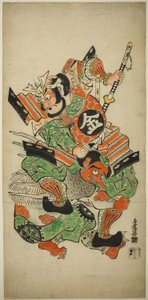 Sakata Kintoki ringt mit einem Tengu von Torii Kiyomasu I