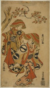 Die Schauspieler Ichikawa Monnosuke I und Tamazawa Rinya