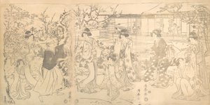 Szene aus der Chushingura-Rache der 47 treuen Einzelhändler, ca. 1820 von Torii Kiyomine