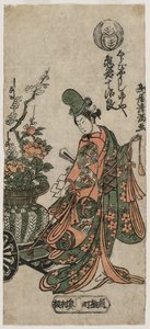 Kametani Jujiro als Shirabyoshi-Tänzerin Yuya, um frühe 1760er Jahre von Torii Kiyomitsu