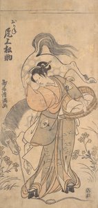 Der Schauspieler Onoe Matsusuke in der Rolle der berühmten starken Frau Okane von Torii Kiyomitsu