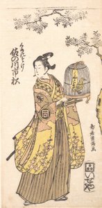 Der Schauspieler Sanogawa Ichimitsu in der Rolle des Kumenosuke, 1735-1785 von Torii Kiyomitsu
