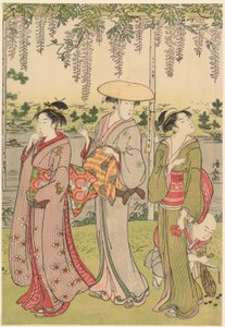Bewunderung der Glyzinien am Kameido-Schrein