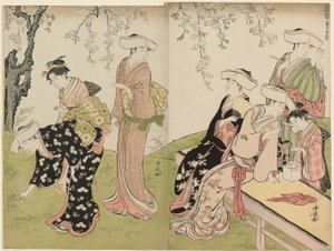 Ein Ausflug im Frühling, aus der Serie Ein Brokat der östlichen Sitten (Fuzoku azuma no nishiki)