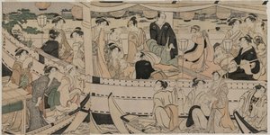 Bootsfahrt auf dem Sumida-Fluss von Torii Kiyonaga
