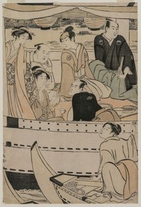 Bootsfahrt auf dem Sumida-Fluss, 1789 von Torii Kiyonaga