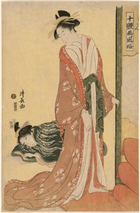 Kurtisane geht zu Bett, aus der Serie "Zehn Arten von Schönheiten in Bildern (Jittai e-fuzoku)" von Torii Kiyonaga