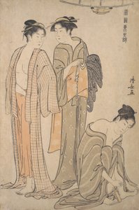 Nägel schneiden, die Toilette nach dem Bad von Torii Kiyonaga